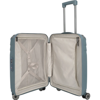 Travelite Elvaa 4-Rollen-Bordtrolley S 55 cm -Blaugrau KOFFER-PLUS.COM