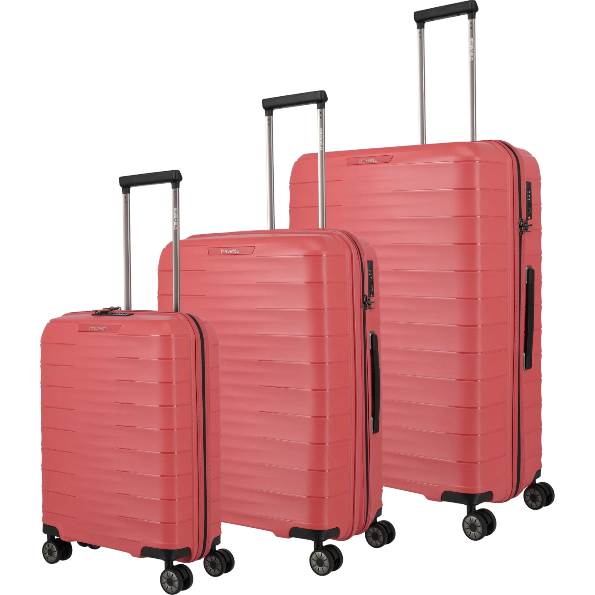 Travelite Mooby  4-Rollen-Kofferset 3tlg. L/M/S -Rot KOFFER-PLUS.COM