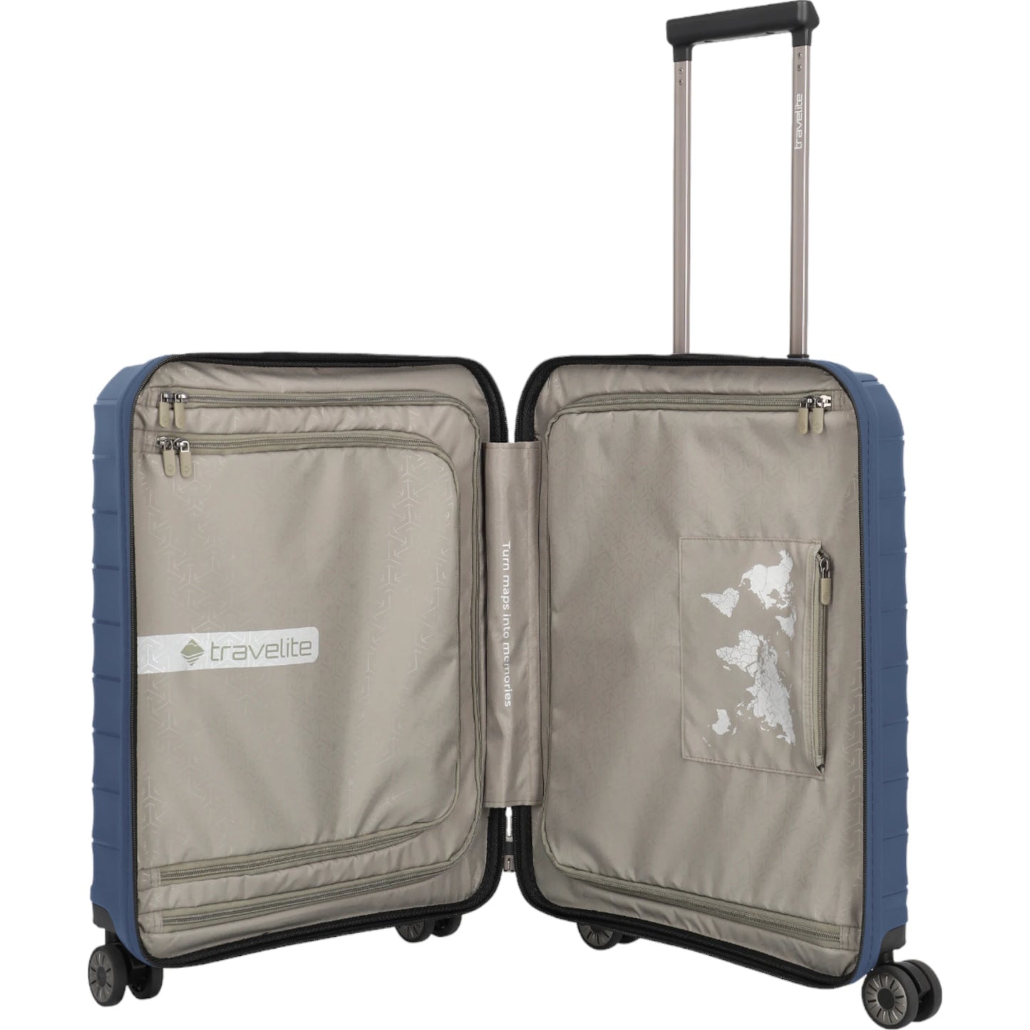 Travelite Mooby  4-Rollen-Handgepäcktrolley mit Vortasche 55 cm -Marin KOFFER-PLUS.COM