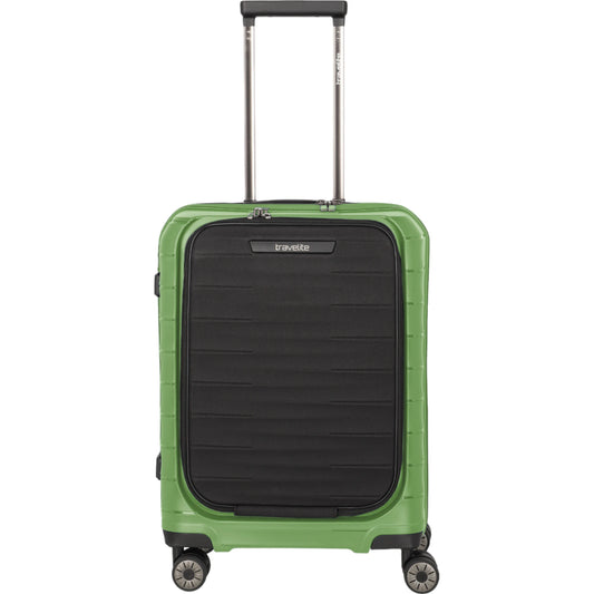 Travelite Mooby  4-Rollen-Handgepäcktrolley mit Vortasche 55 cm -Grün KOFFER-PLUS.COM