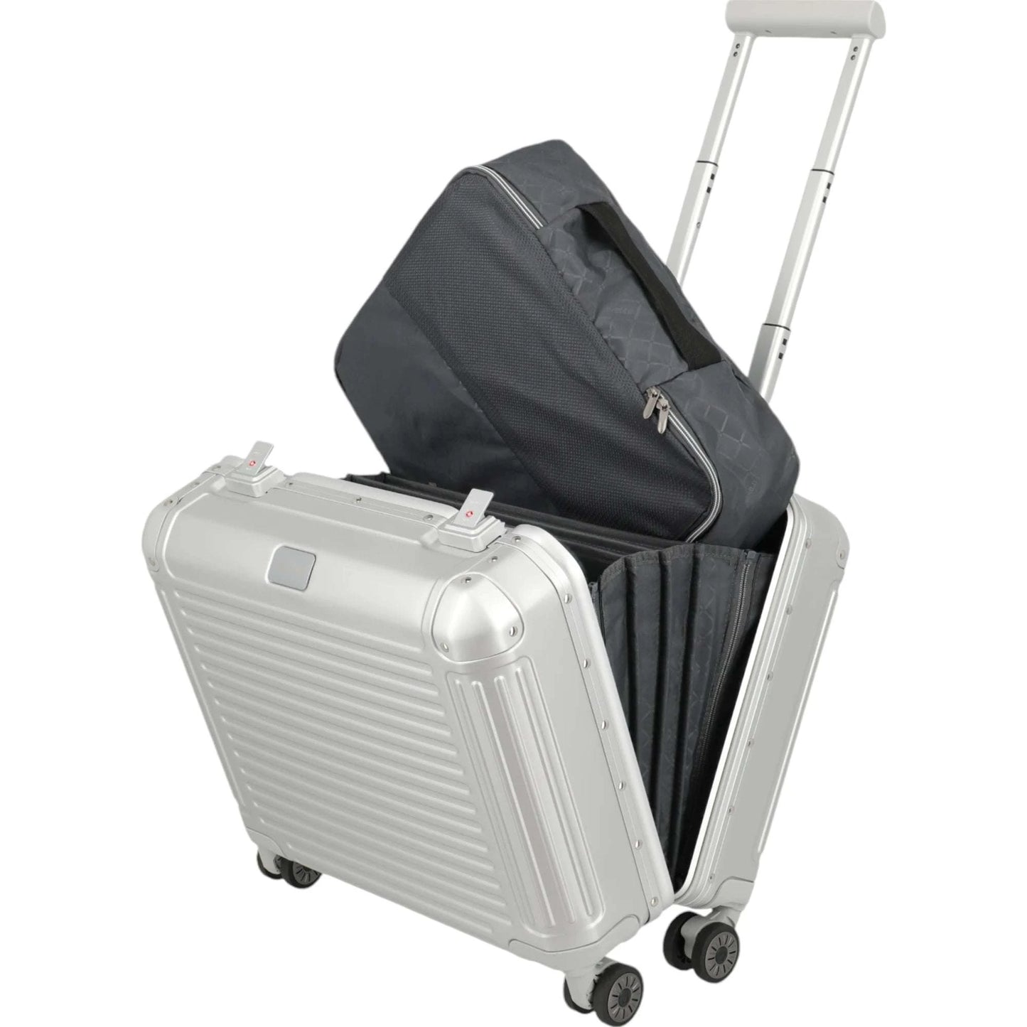 Travelite Next 4-Rad Business Trolley aus Aluminium 44 cm -Silber KOFFER-PLUS.COM