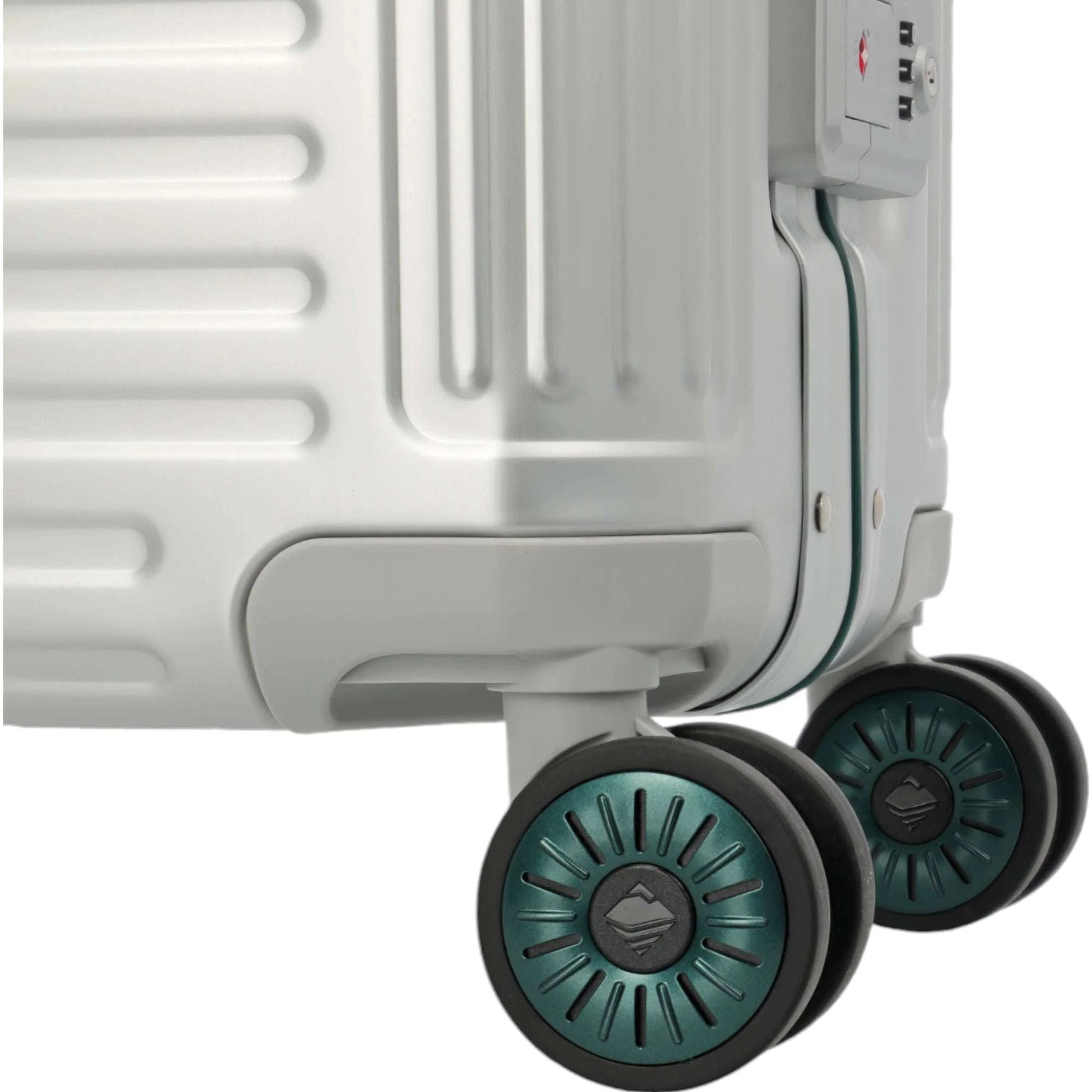 Travelite Next 4-Rollen-Bordtrolley 75 Jahre Edition S 55 cm -Silber-Grün KOFFER-PLUS.COM