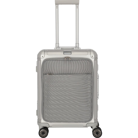 Travelite Next  4-Rollen-Bordtrolley aus Aluminium mit Vortasche 55 cm KOFFER-PLUS.COM