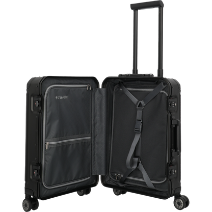 Travelite Next 4-Rollen-Kabinentrolley aus Aluminium 55 cm -Schwarz KOFFER-PLUS.COM