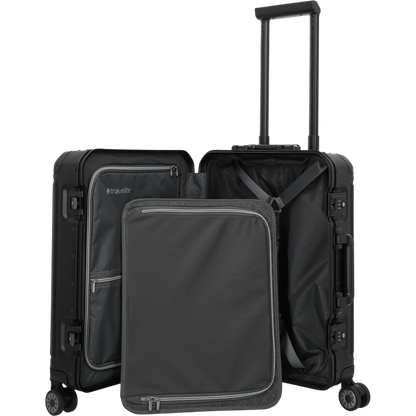 Travelite Next 4-Rollen-Kabinentrolley aus Aluminium 55 cm -Schwarz KOFFER-PLUS.COM
