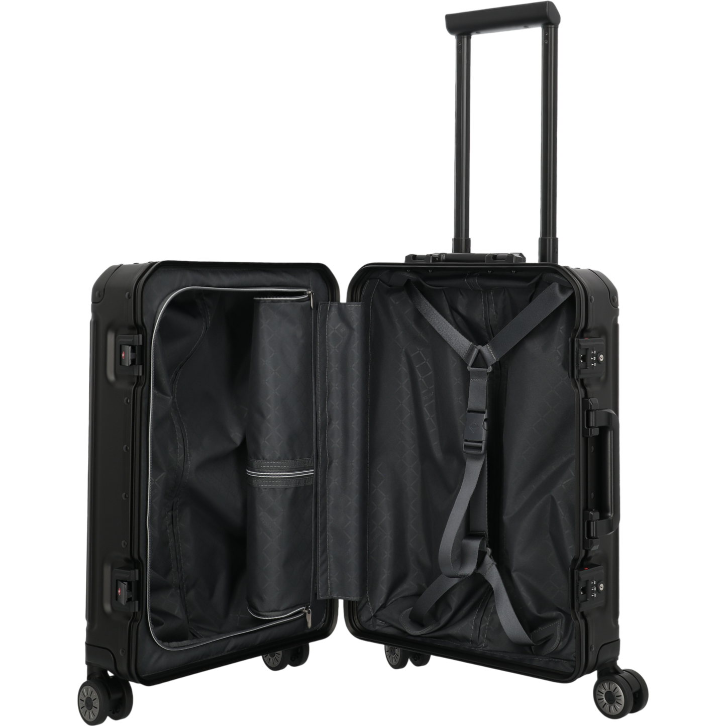 Travelite Next 4-Rollen-Kabinentrolley aus Aluminium 55 cm -Schwarz KOFFER-PLUS.COM