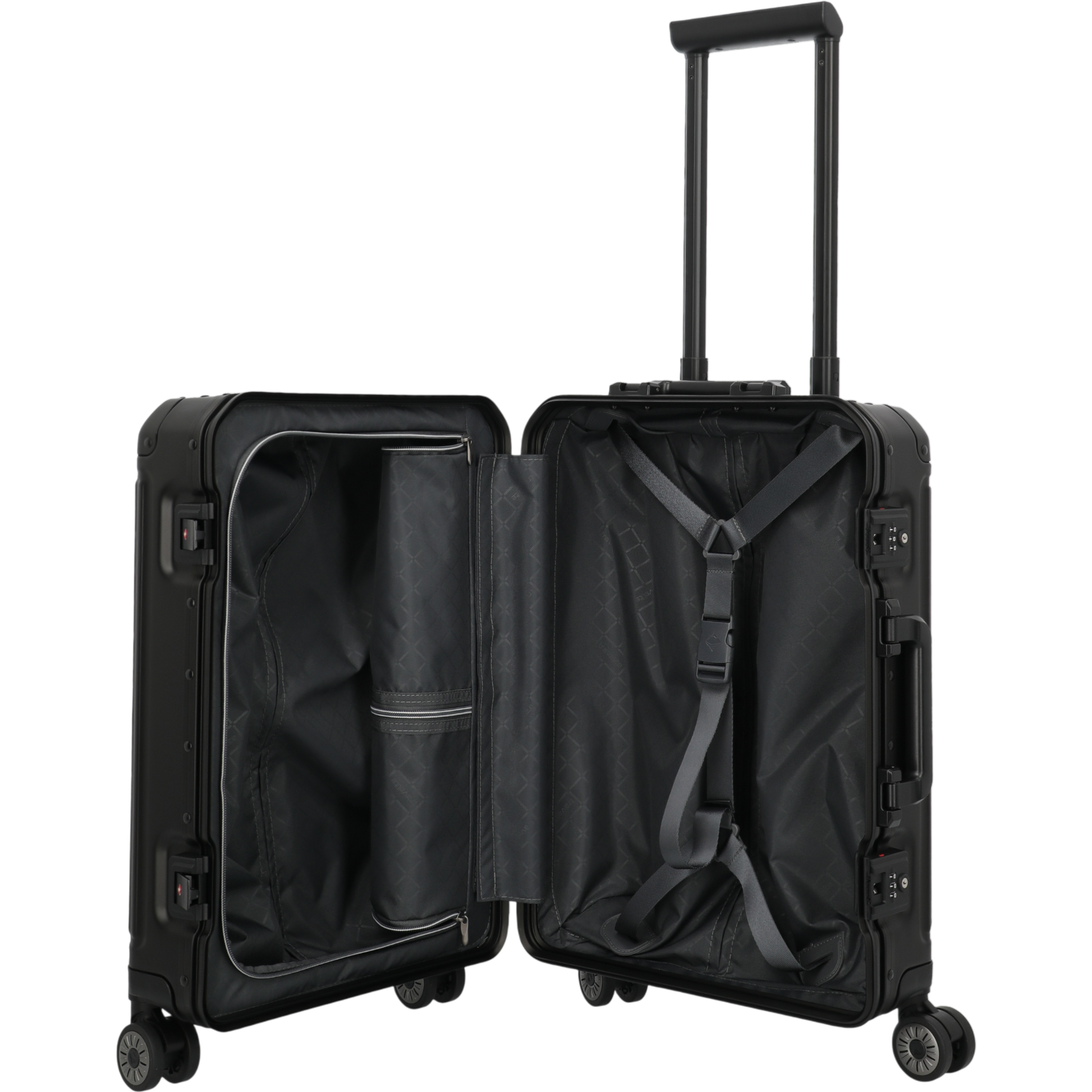 Travelite Next 4-Rollen-Kabinentrolley aus Aluminium 55 cm -Schwarz KOFFER-PLUS.COM