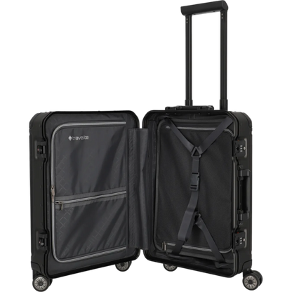 Travelite Next  4-Rollen-Kabinentrolley aus Aluminium 55 cm -Schwarz KOFFER-PLUS.COM