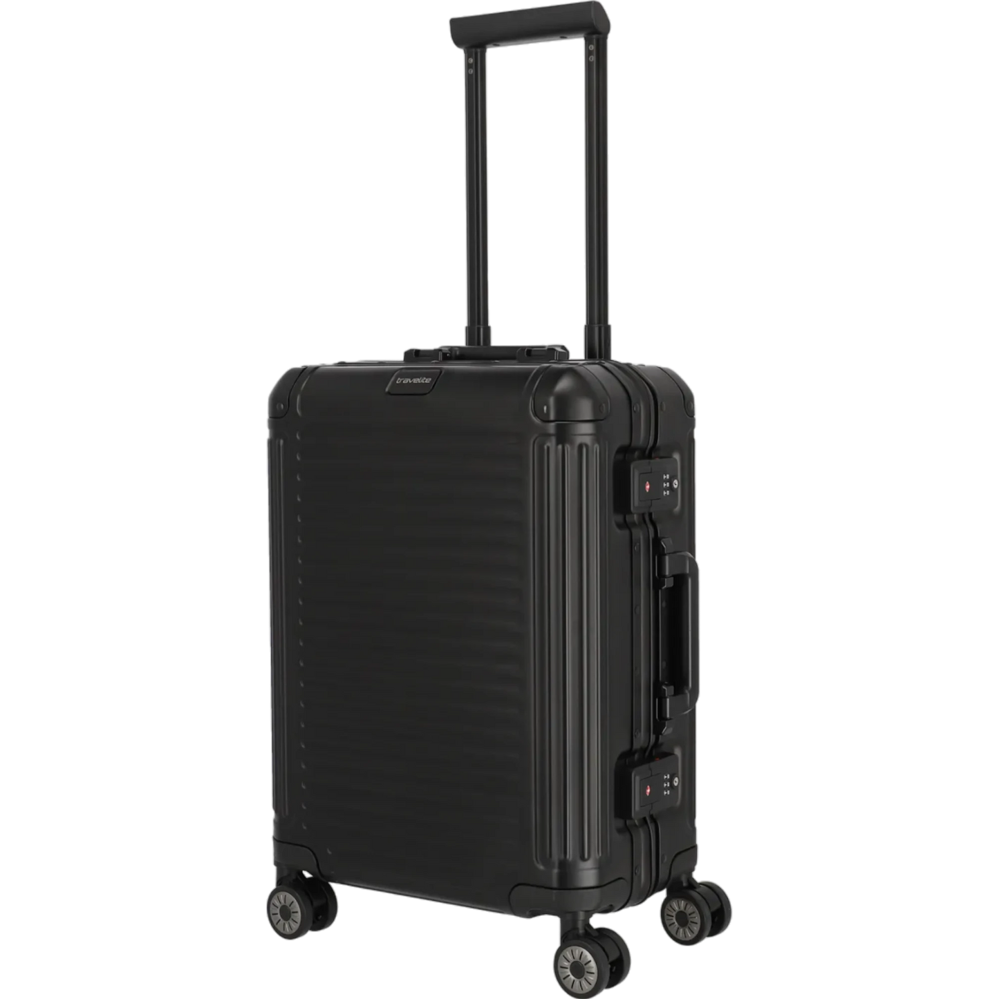 Travelite Next  4-Rollen-Kabinentrolley aus Aluminium 55 cm -Schwarz KOFFER-PLUS.COM