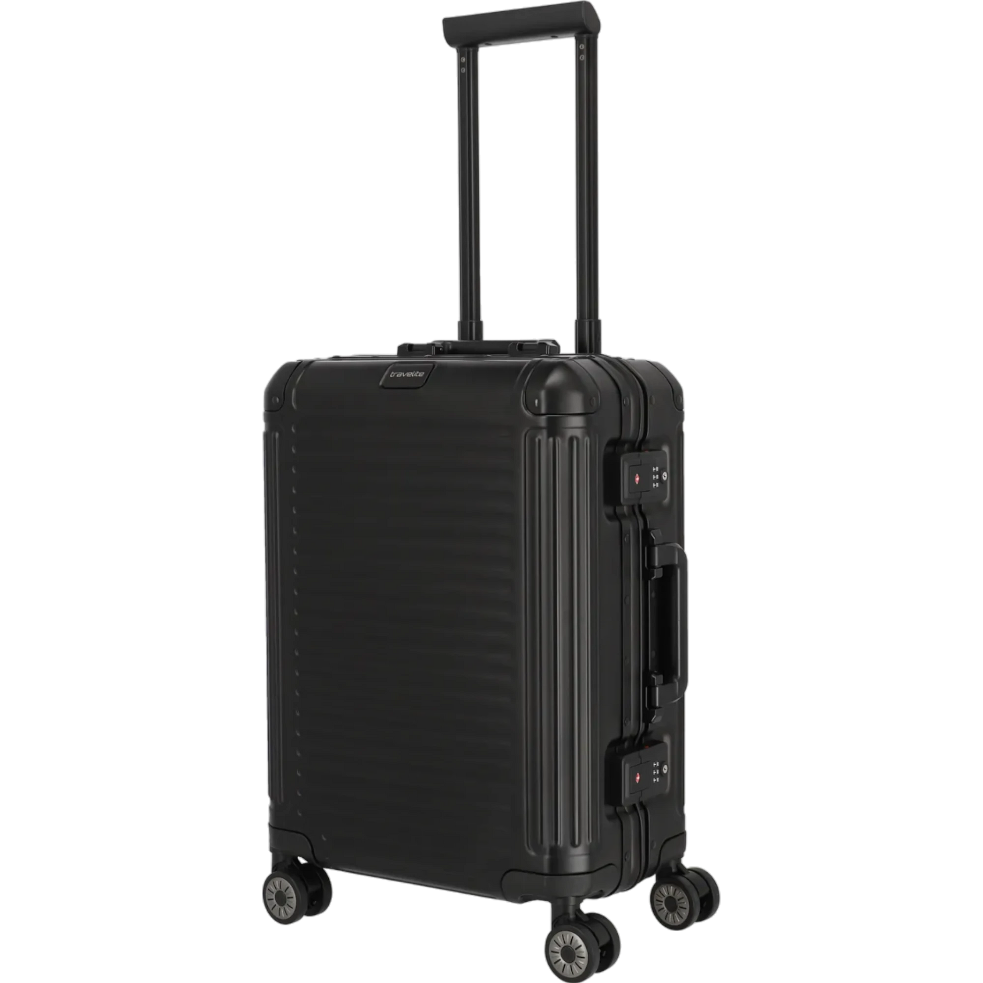 Travelite Next  4-Rollen-Kabinentrolley aus Aluminium 55 cm -Schwarz KOFFER-PLUS.COM