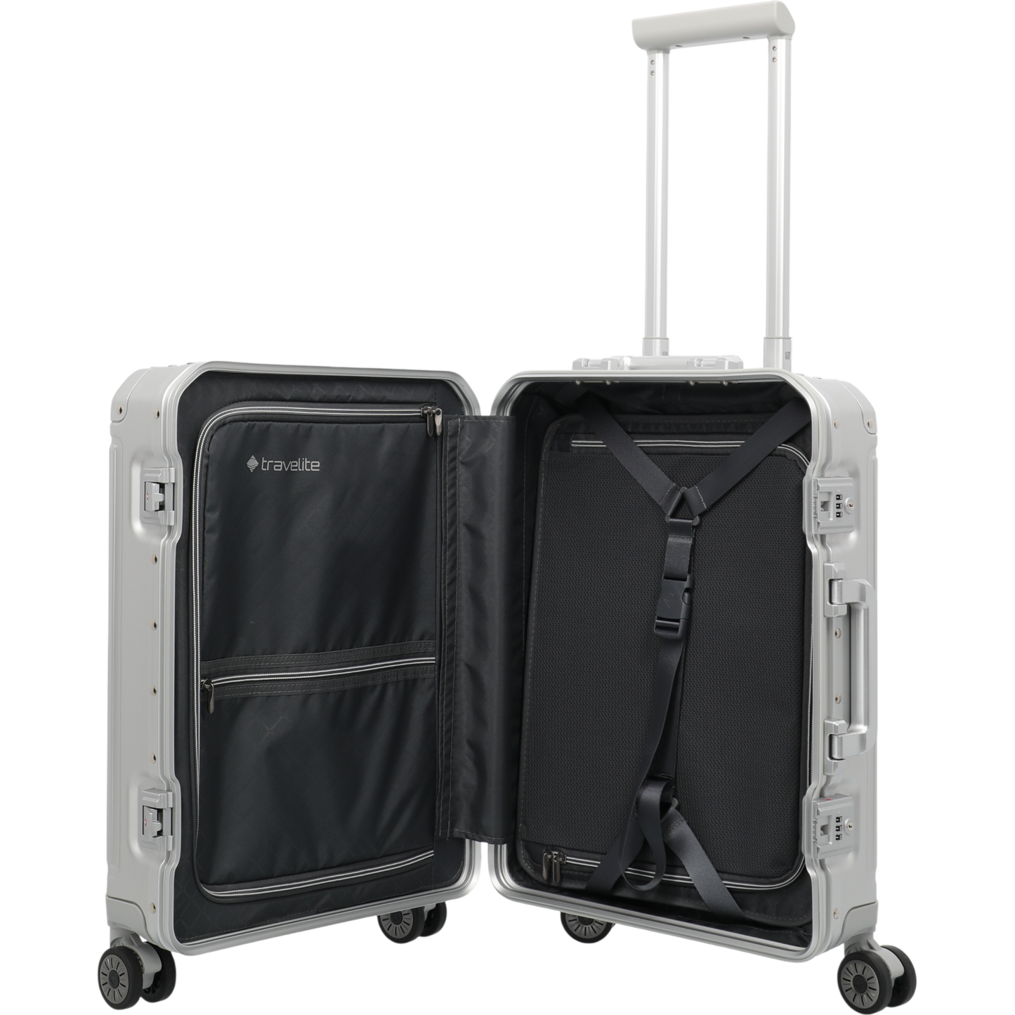 Travelite Next 4-Rollen-Kabinentrolley aus Aluminium 55 cm -Silber KOFFER-PLUS.COM