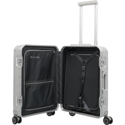 Travelite Next 4-Rollen-Kabinentrolley aus Aluminium 55 cm -Silber KOFFER-PLUS.COM