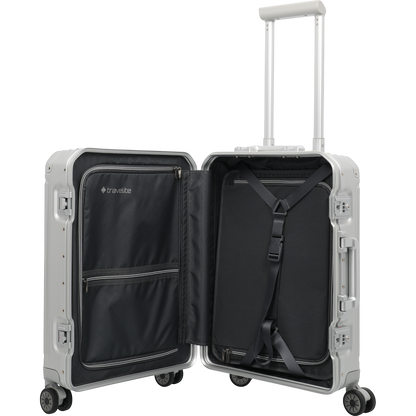 Travelite Next 4-Rollen-Kabinentrolley aus Aluminium 55 cm -Silber KOFFER-PLUS.COM