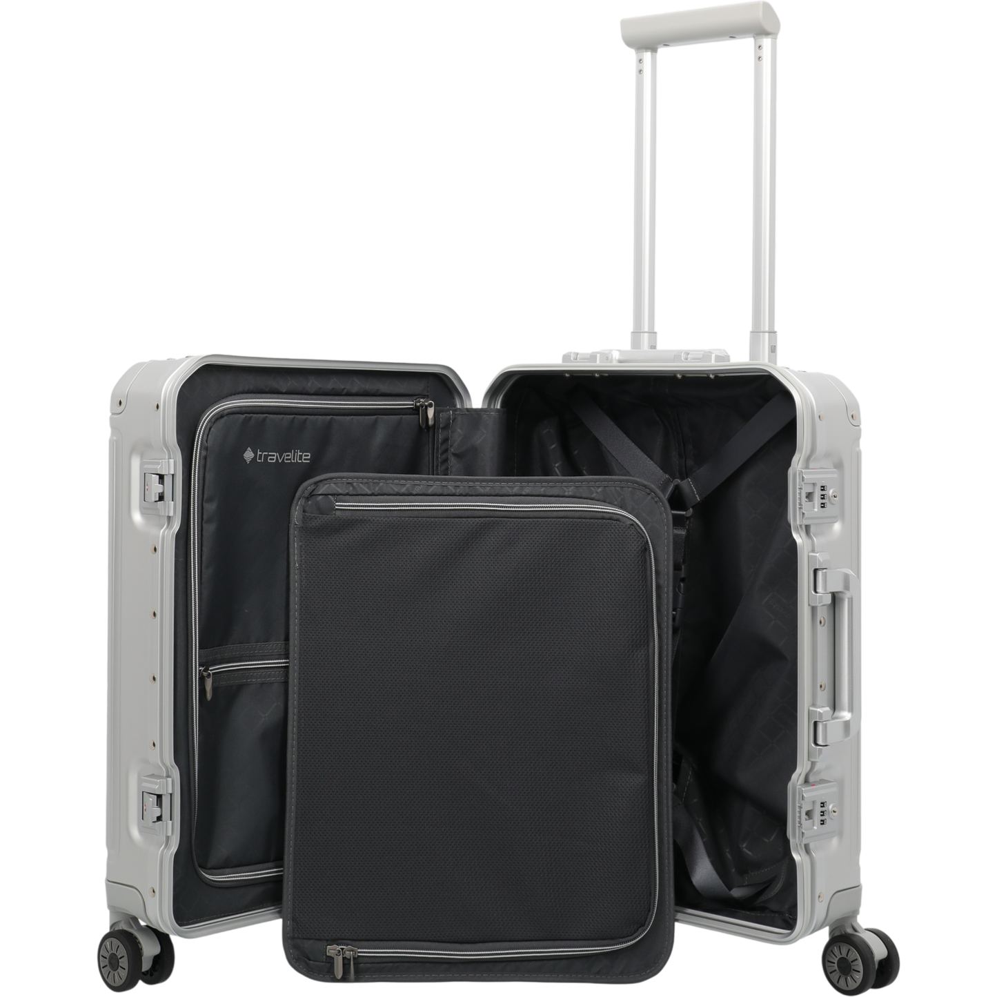 Travelite Next 4-Rollen-Kabinentrolley aus Aluminium 55 cm -Silber KOFFER-PLUS.COM