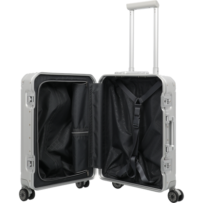 Travelite Next 4-Rollen-Kabinentrolley aus Aluminium 55 cm -Silber KOFFER-PLUS.COM