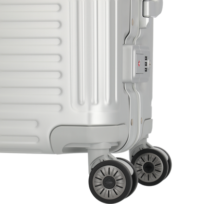 Travelite Next 4-Rollen-Kabinentrolley aus Aluminium 55 cm -Silber KOFFER-PLUS.COM