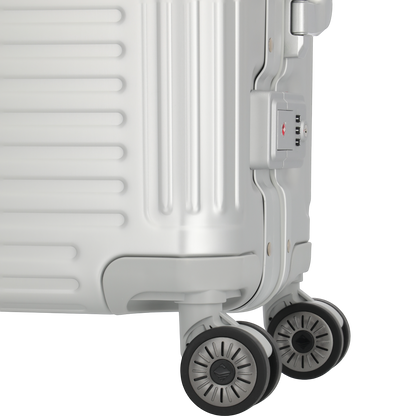 Travelite Next 4-Rollen-Kabinentrolley aus Aluminium 55 cm -Silber KOFFER-PLUS.COM