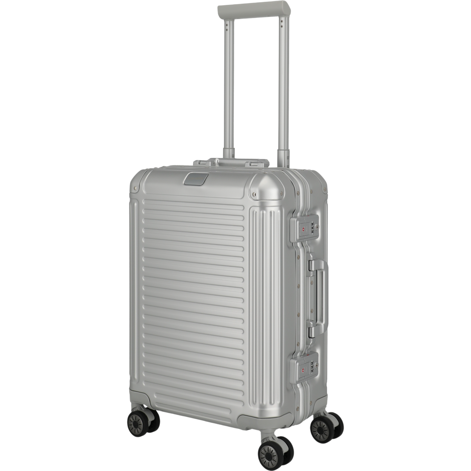 Travelite Next 4-Rollen-Kabinentrolley aus Aluminium 55 cm -Silber KOFFER-PLUS.COM