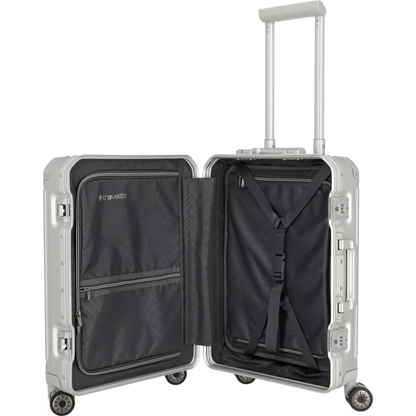 Travelite Next  4-Rollen-Kabinentrolley aus Aluminium 55 cm -Silber KOFFER-PLUS.COM