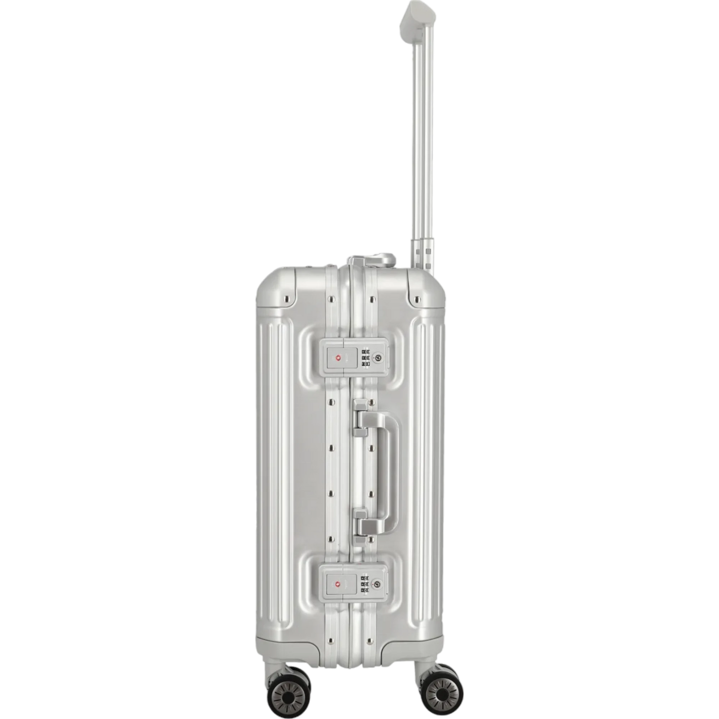 Travelite Next  4-Rollen-Kabinentrolley aus Aluminium 55 cm -Silber KOFFER-PLUS.COM