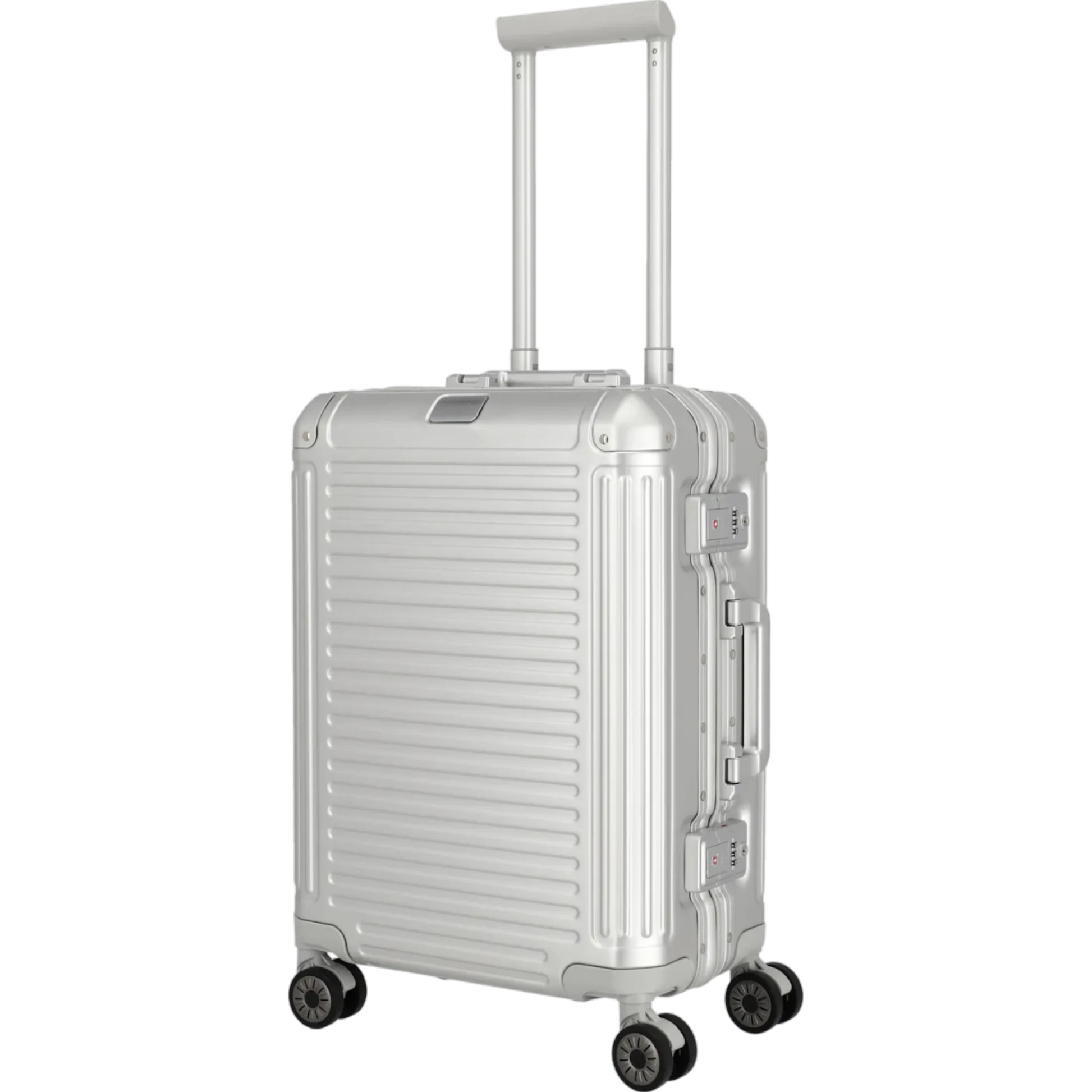 Travelite Next  4-Rollen-Kabinentrolley aus Aluminium 55 cm -Silber KOFFER-PLUS.COM