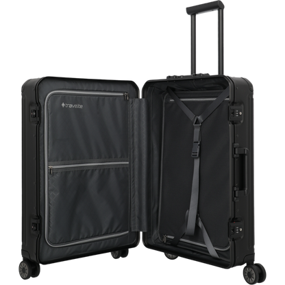 Travelite Next 4-Rollen-Trolley aus Aluminium 67 cm -Schwarz KOFFER-PLUS.COM