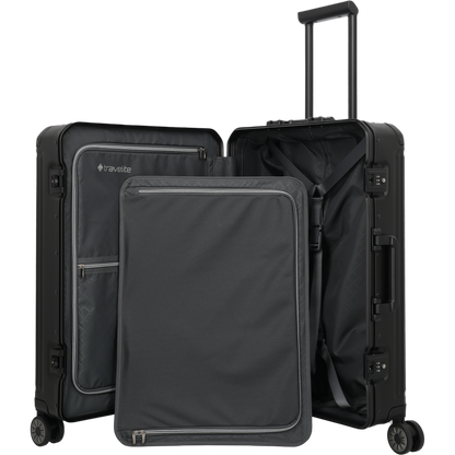 Travelite Next 4-Rollen-Trolley aus Aluminium 67 cm -Schwarz KOFFER-PLUS.COM