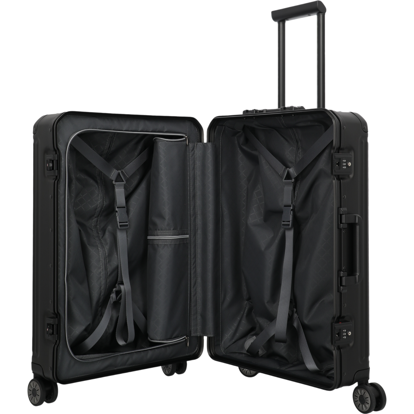 Travelite Next 4-Rollen-Trolley aus Aluminium 67 cm -Schwarz KOFFER-PLUS.COM
