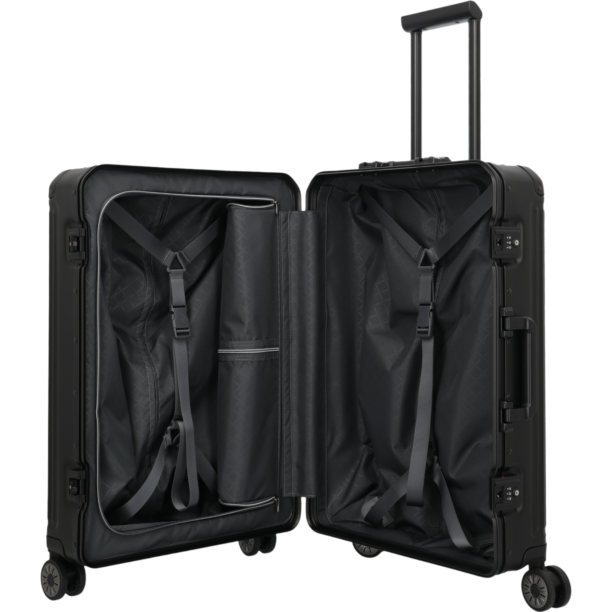 Travelite Next 4-Rollen-Trolley aus Aluminium 67 cm -Schwarz KOFFER-PLUS.COM