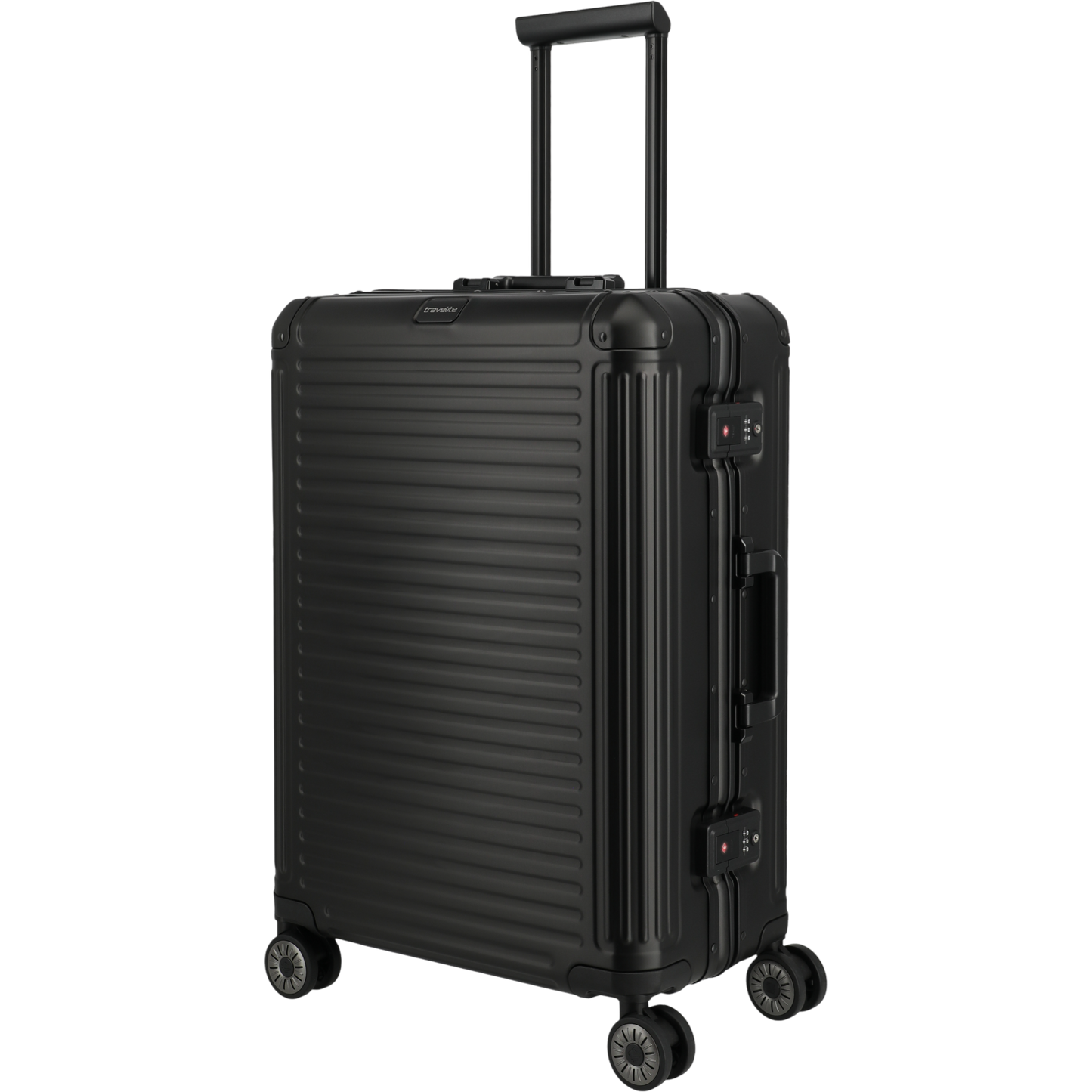 Travelite Next 4-Rollen-Trolley aus Aluminium 67 cm -Schwarz KOFFER-PLUS.COM