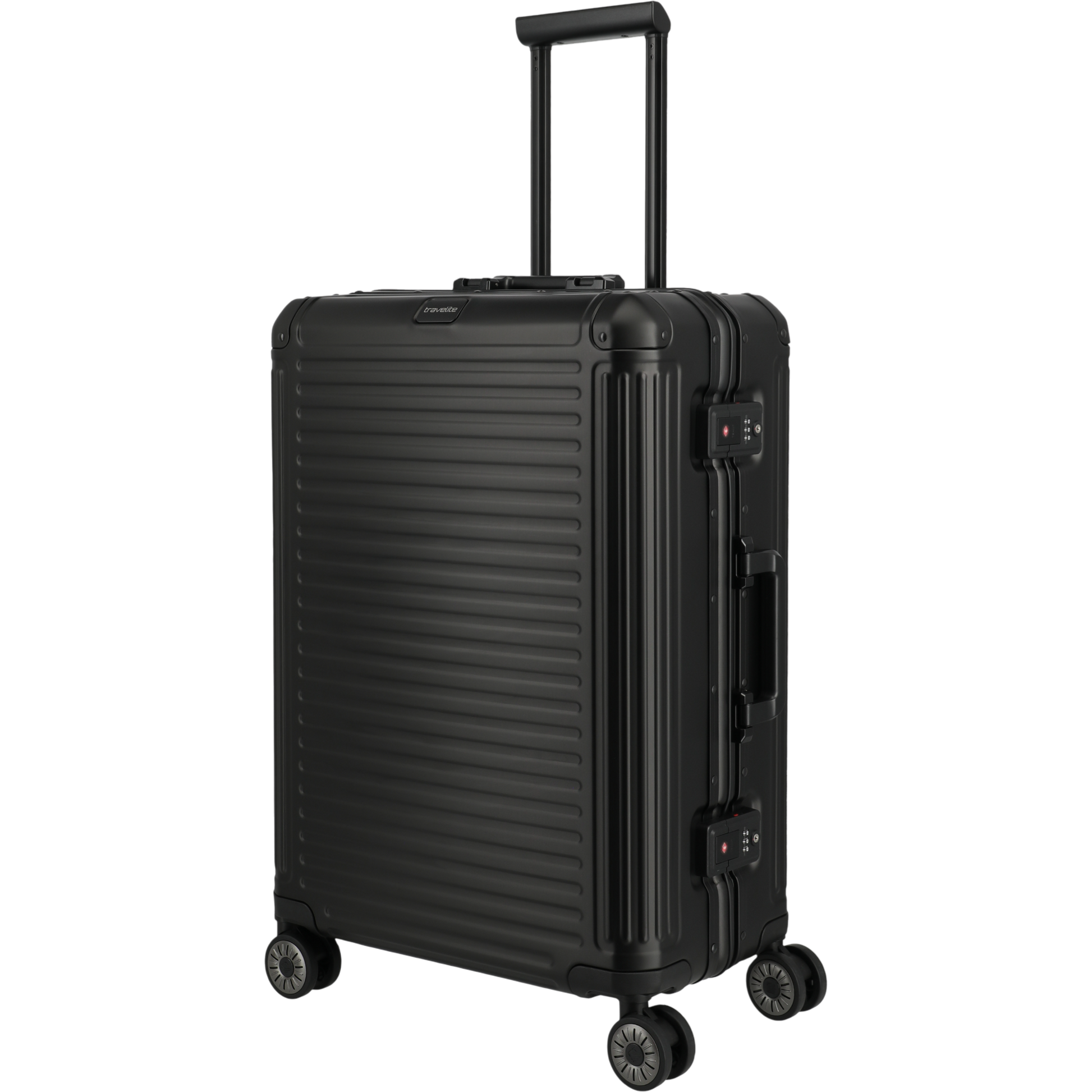 Travelite Next 4-Rollen-Trolley aus Aluminium 67 cm -Schwarz KOFFER-PLUS.COM