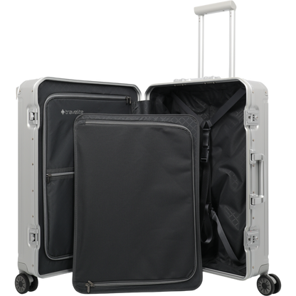 Travelite Next 4-Rollen-Trolley aus Aluminium 67 cm -Silber KOFFER-PLUS.COM