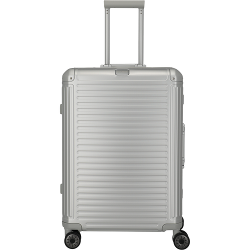 Travelite Next 4-Rollen-Trolley aus Aluminium 67 cm -Silber
