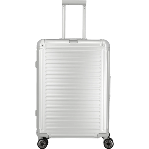 Travelite Next 4-Rollen-Trolley aus Aluminium 67 cm -Silber