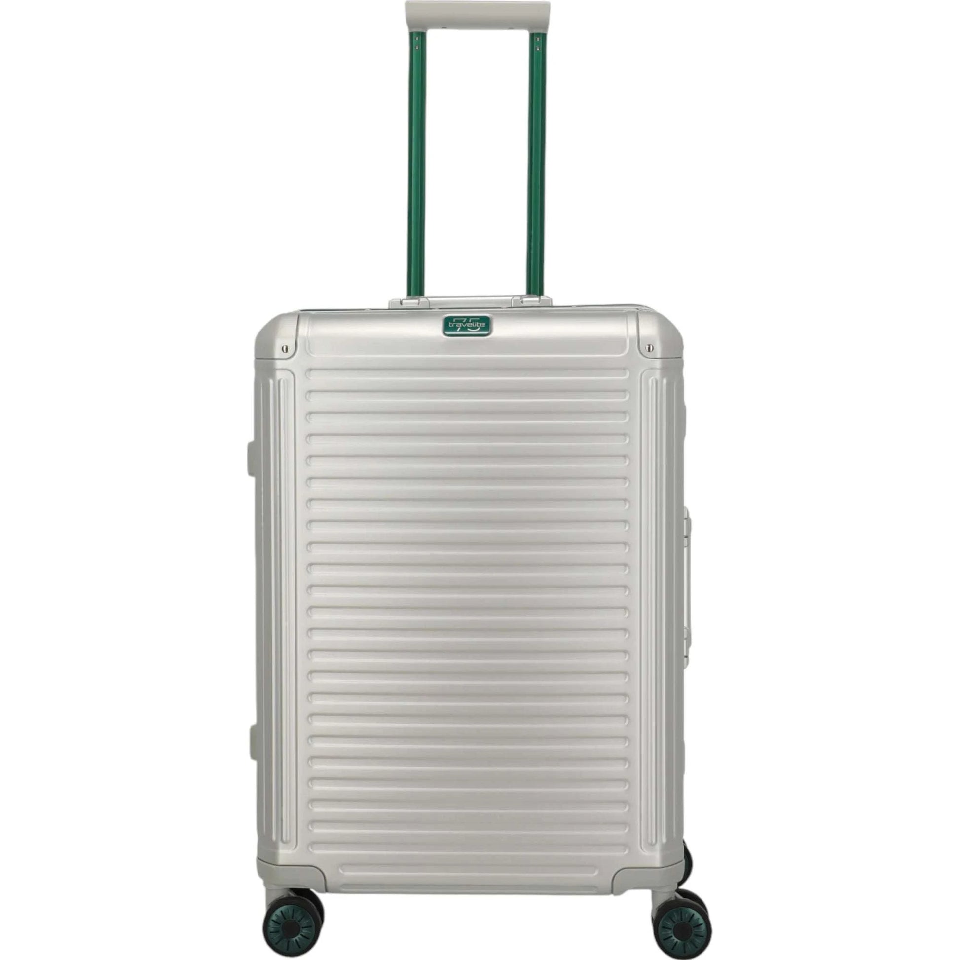 Travelite Next 4-Rollen-Trolley 75 Jahre Edition 67 cm -Silber-Grün KOFFER-PLUS.COM