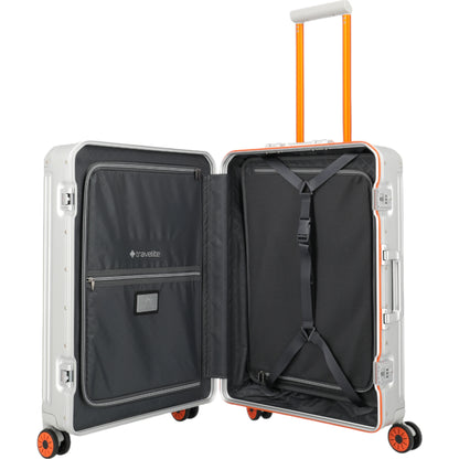 Travelite Next 4-Rollen-Trolley 75 Jahre Edition 67 cm -Silber-Orange KOFFER-PLUS.COM