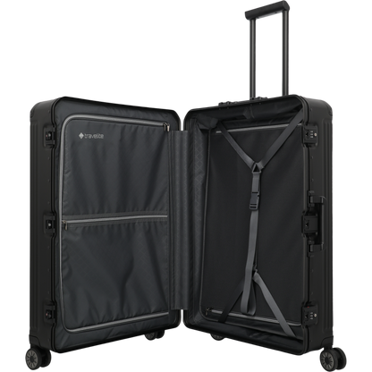 Travelite Next 4-Rollen-Trolley aus Aluminium 77 cm -Schwarz KOFFER-PLUS.COM