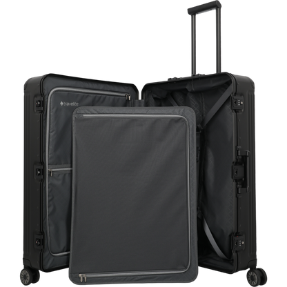Travelite Next 4-Rollen-Trolley aus Aluminium 77 cm -Schwarz KOFFER-PLUS.COM