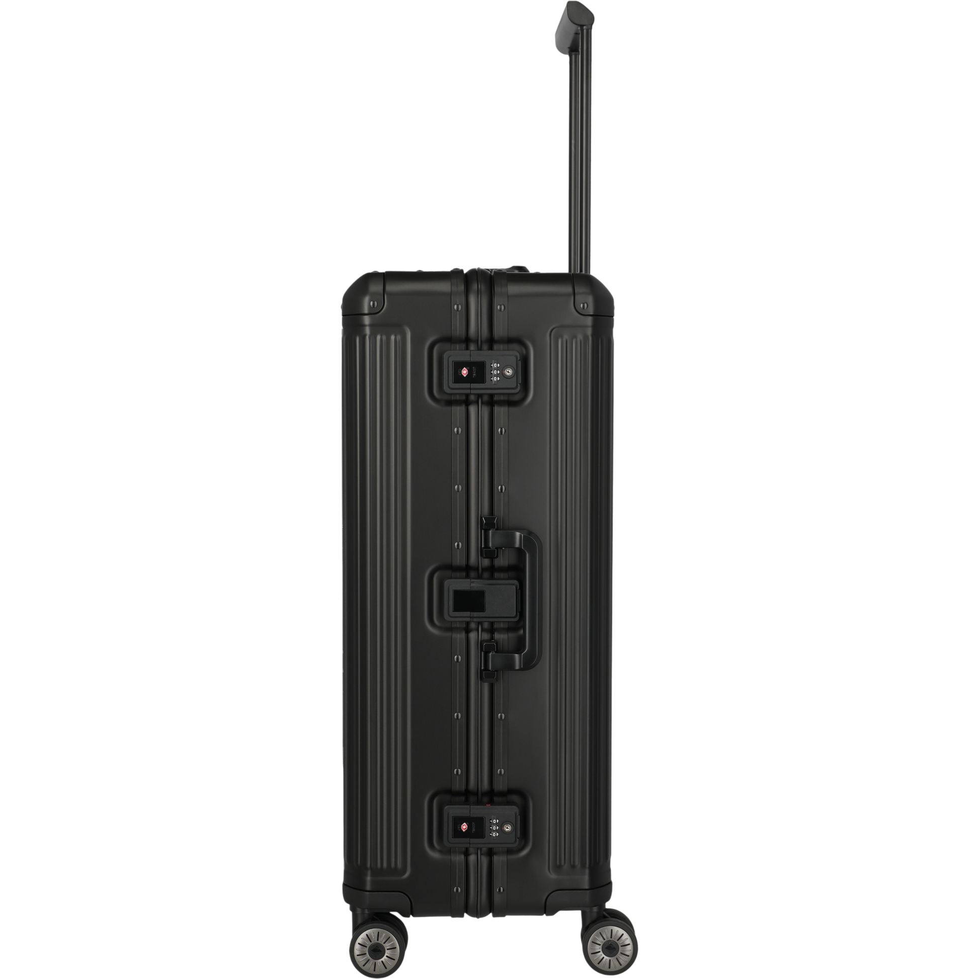 Travelite Next 4-Rollen-Trolley aus Aluminium 77 cm -Schwarz KOFFER-PLUS.COM