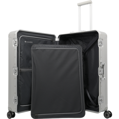 Travelite Next 4-Rollen-Trolley aus Aluminium 77 cm -Silber KOFFER-PLUS.COM