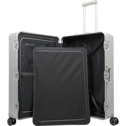 Travelite Next 4-Rollen-Trolley aus Aluminium 77 cm -Silber KOFFER-PLUS.COM