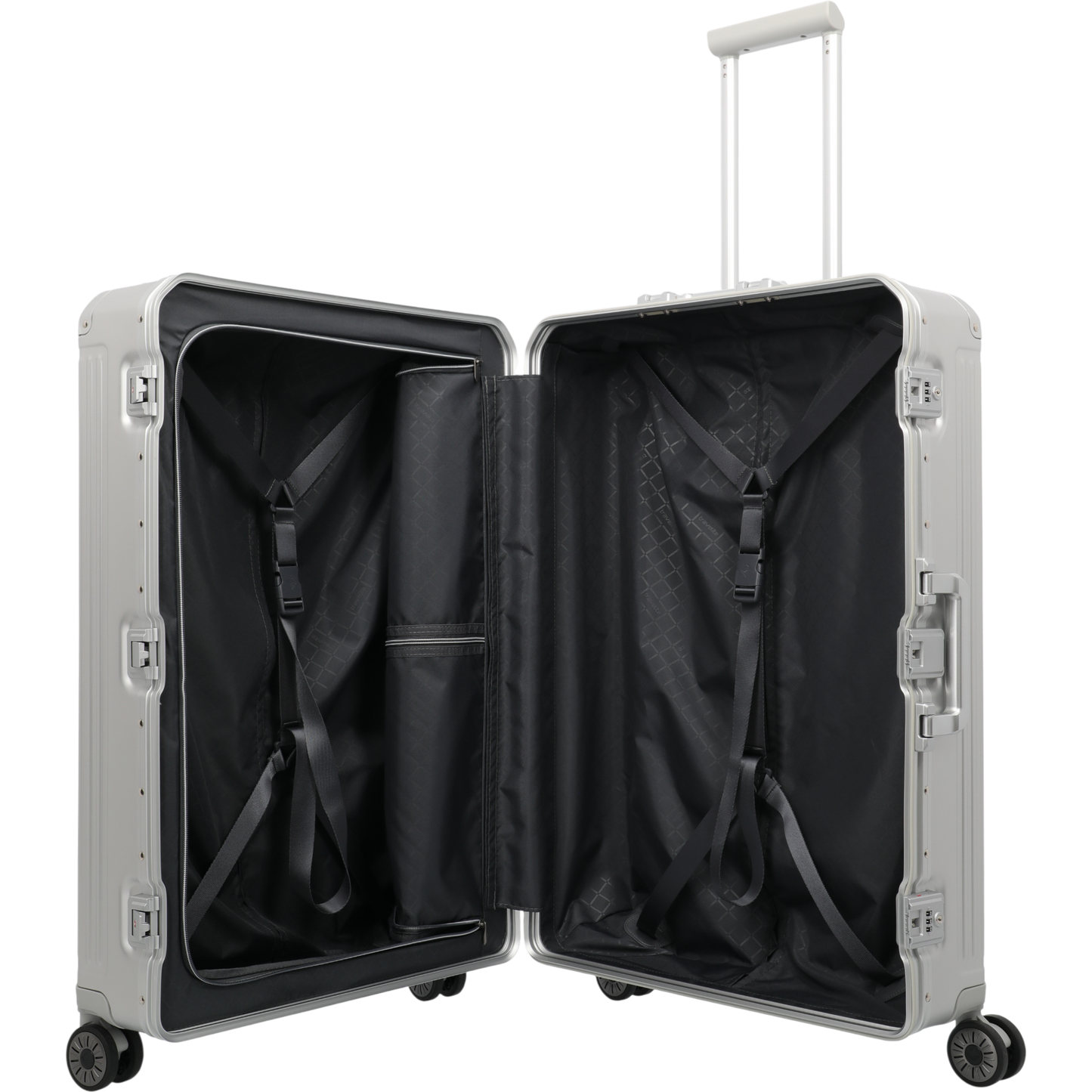 Travelite Next 4-Rollen-Trolley aus Aluminium 77 cm -Silber KOFFER-PLUS.COM
