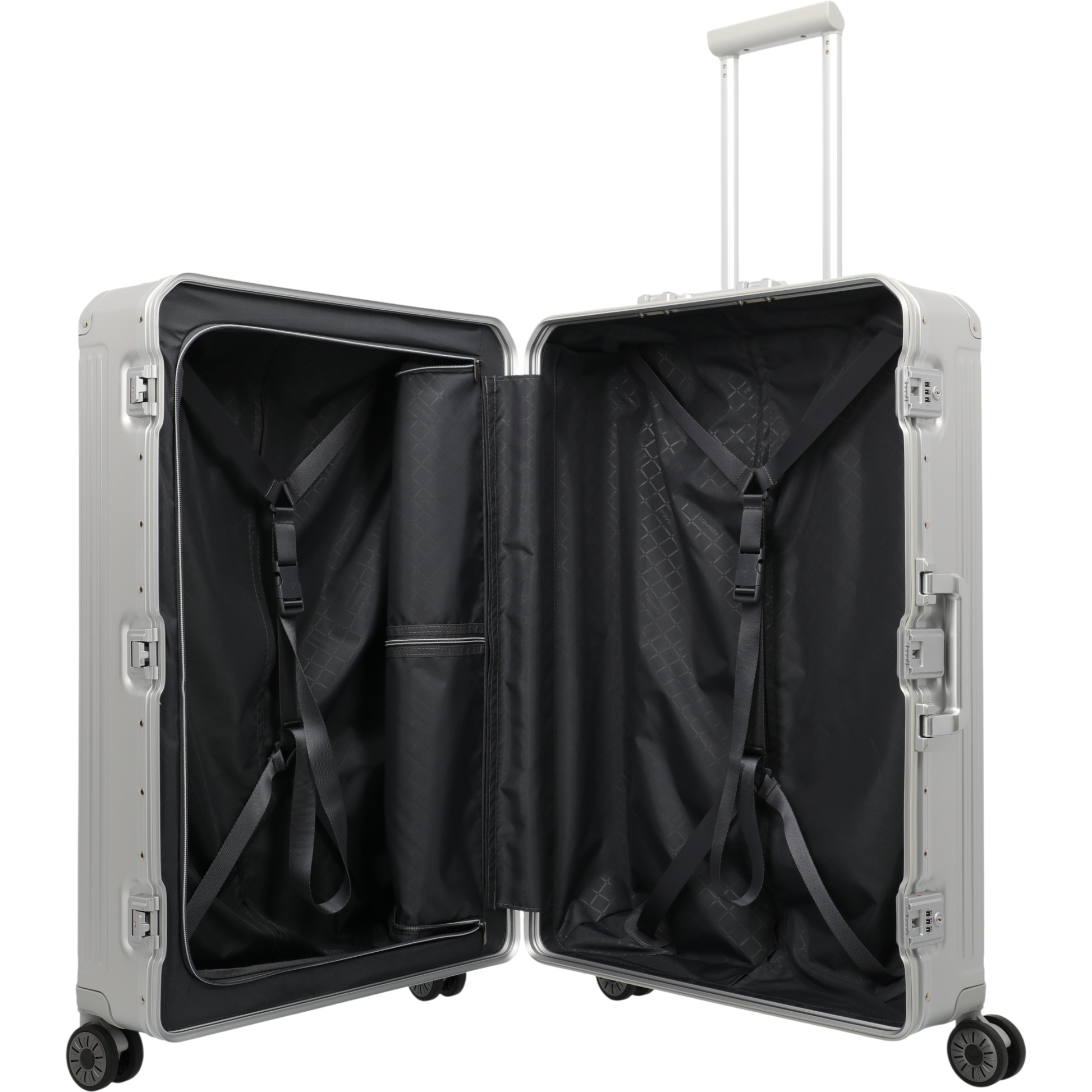 Travelite Next 4-Rollen-Trolley aus Aluminium 77 cm -Silber KOFFER-PLUS.COM