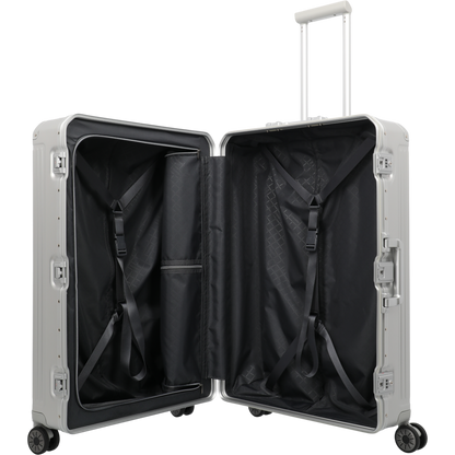 Travelite Next 4-Rollen-Trolley aus Aluminium 77 cm -Silber KOFFER-PLUS.COM