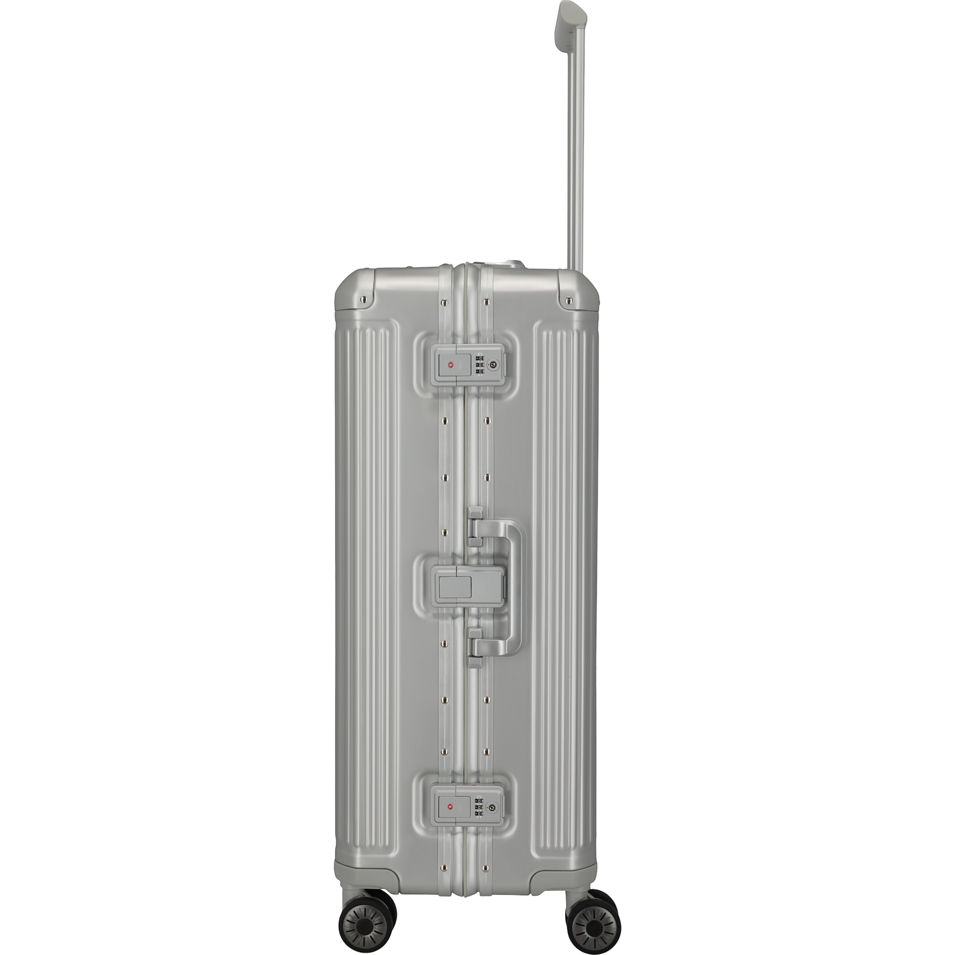 Travelite Next 4-Rollen-Trolley aus Aluminium 77 cm -Silber KOFFER-PLUS.COM