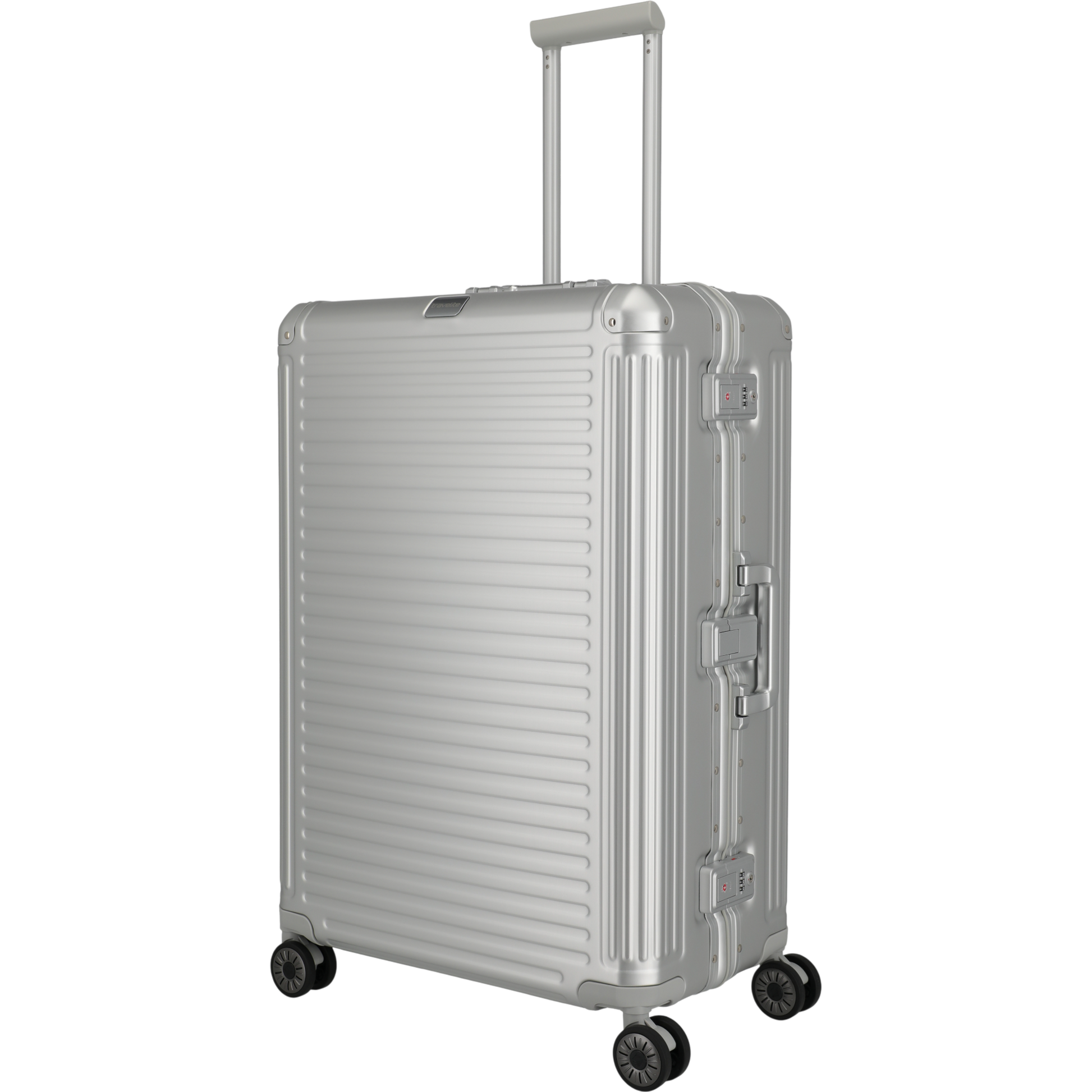 Travelite Next 4-Rollen-Trolley aus Aluminium 77 cm -Silber KOFFER-PLUS.COM