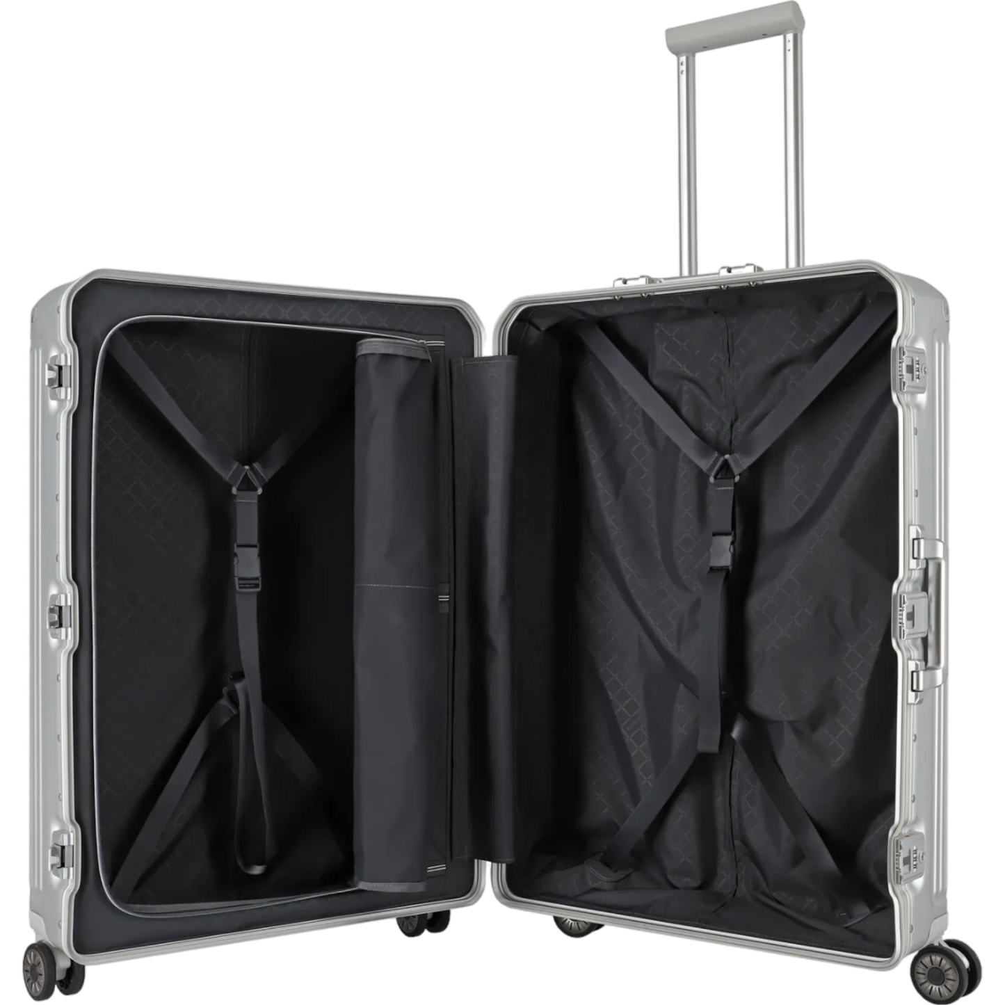 Travelite Next  4-Rollen-Trolley aus Aluminium 77 cm -Silber KOFFER-PLUS.COM