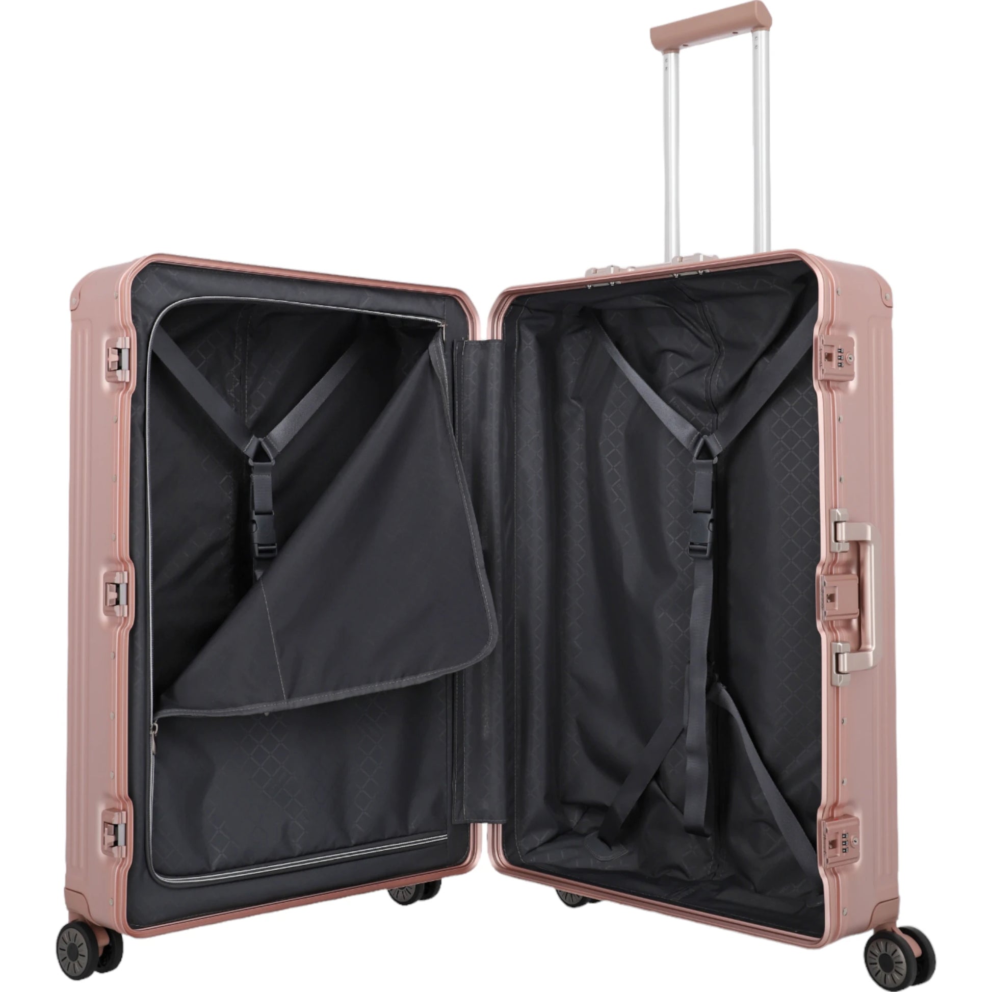 Travelite Next 4-Rollen-Trolley aus Aluminium 77 cm -Rose KOFFER-PLUS.COM