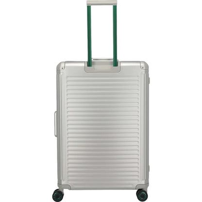 Travelite Next 4-Rollen-Trolley aus Aluminium 77 cm -Silber-Grün KOFFER-PLUS.COM