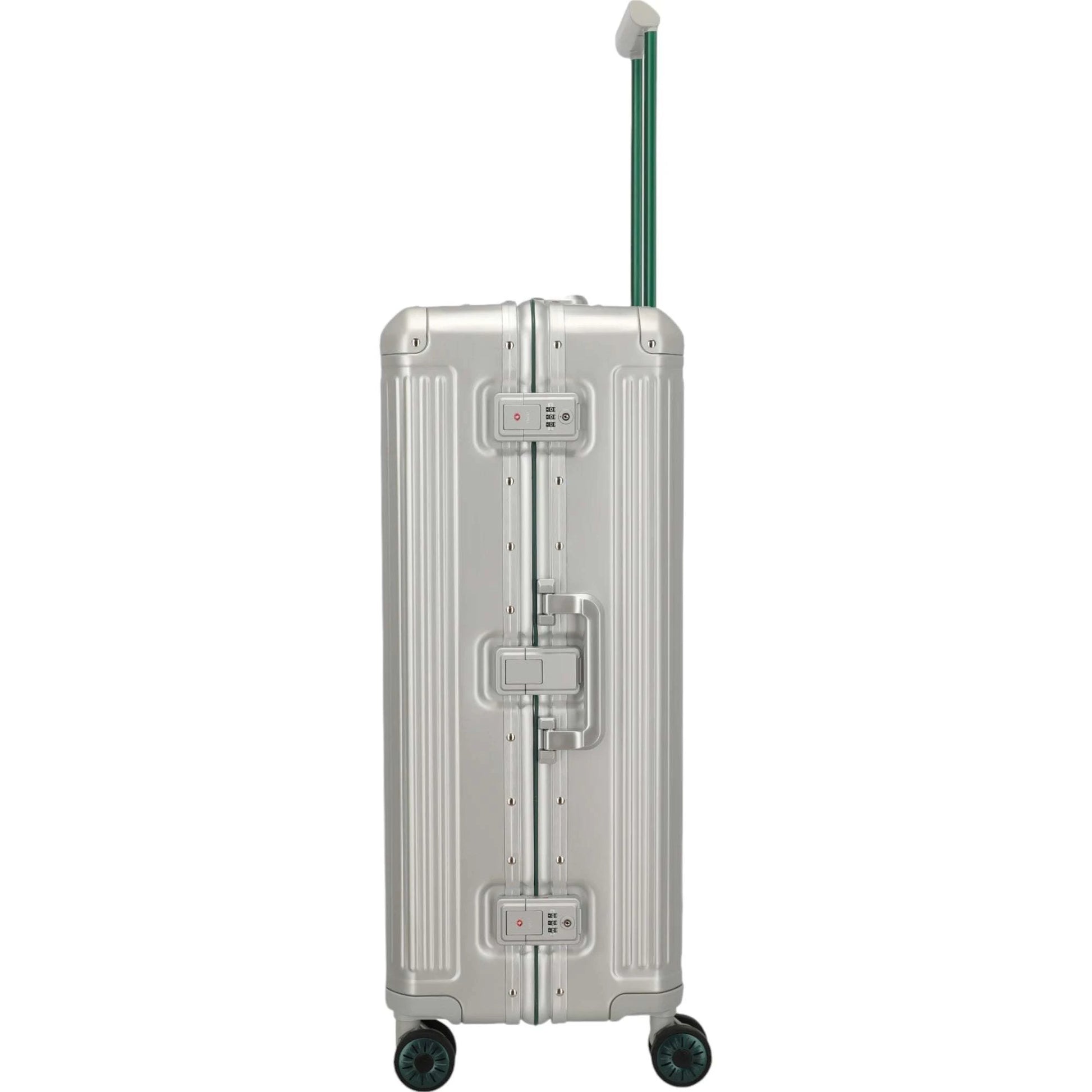 Travelite Next 4-Rollen-Trolley aus Aluminium 77 cm -Silber-Grün KOFFER-PLUS.COM